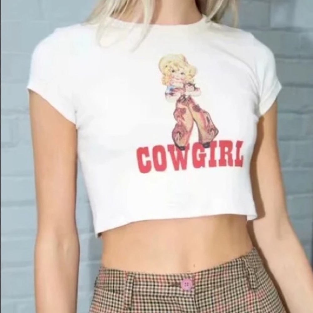 Cowgirl Shirt. White and Cropped.